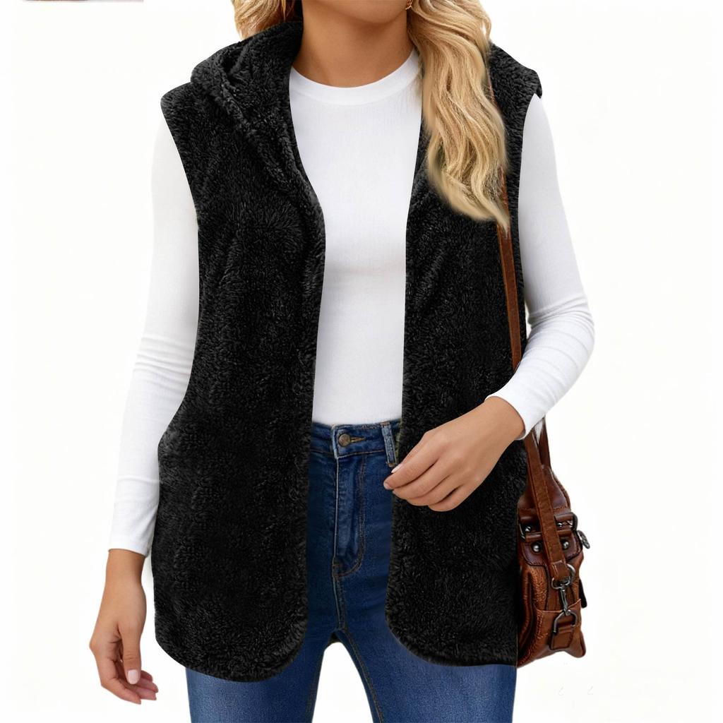 Women's  Hoodies Oversized Fleece Long Pullover Hooded Sweatshirts Casual Sleeveless Hoodie Jacket