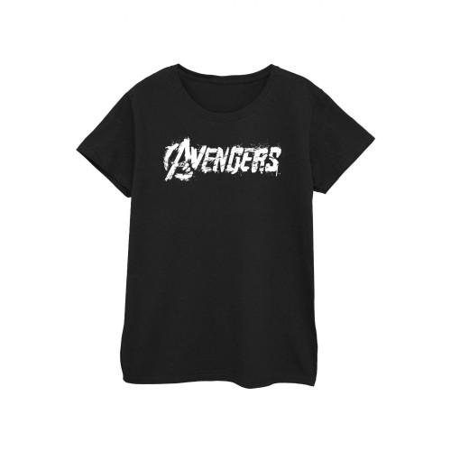 T-shirt da donna con logo invecchiato Marvel Avengers M bianco