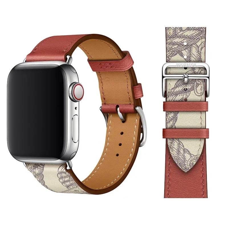 Leather Watch Straps for Apple Watch Band 44mm 49mm 45mm 42mm 40mm 41mm 38mm Sport Bracelet iWatch Series Ultra 9-8-7-6-5-4-3-SE