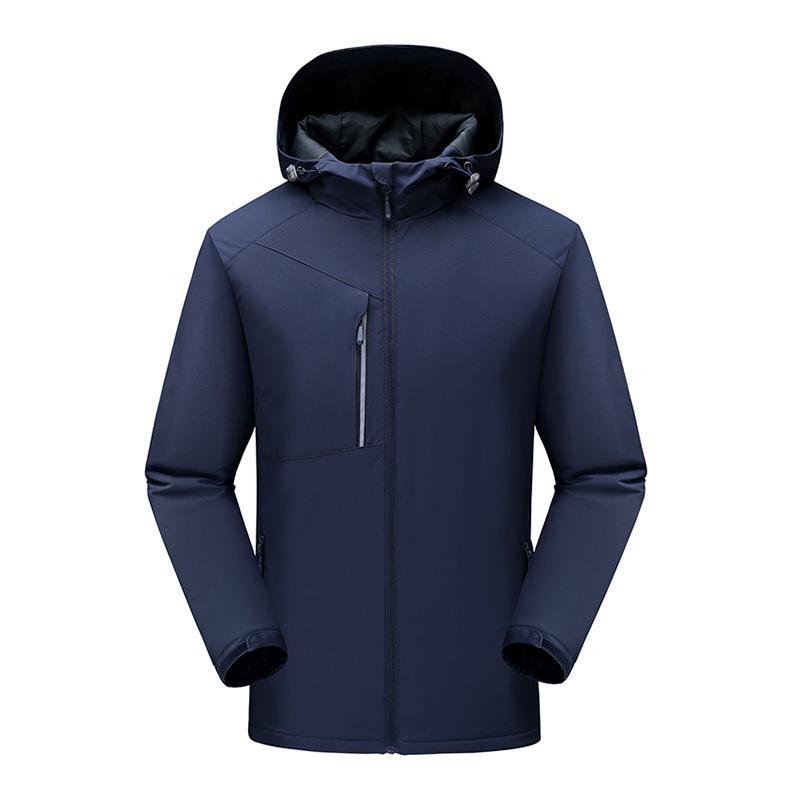 Men's Outdoor Thickened Velvet-Lined Waterproof Windproof Jacket