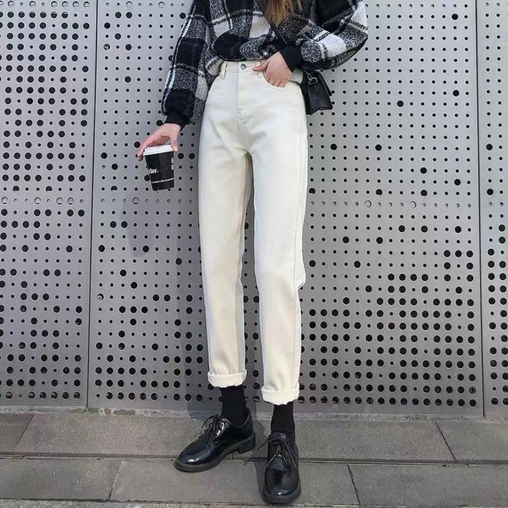 

Свободные джинсы Харлан Женские с высокой талией 2025 Новые Свободные Повседневные Узкие Широкие Штаны-морковки Штаны папы Тренд S