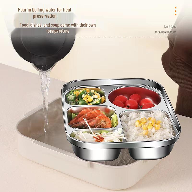 Lunch Box Isolato Extra Large in Acciaio Inossidabile 316 Adatto al Microonde per Studenti e Lavoro
