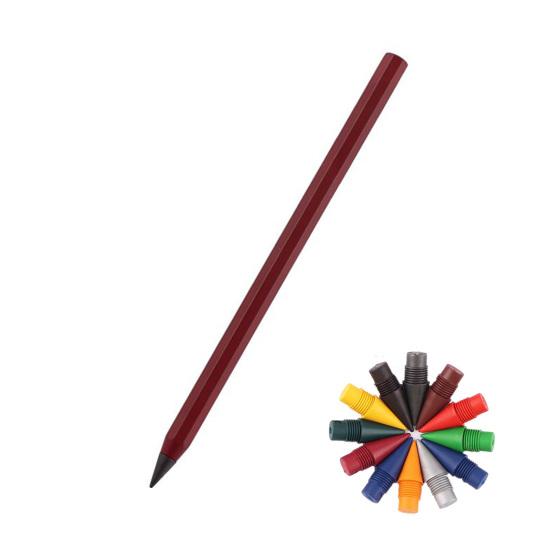 Metalowy Ołówek do Pisania z Wielokrotnego Użycia Metalową Końcówką Nie Wymaga Tuszowania ani Ostrzenia Płynnie Piszący Długopis na Tarcie dla Architektów Artystów Wygodny Uchwyt Ołówek