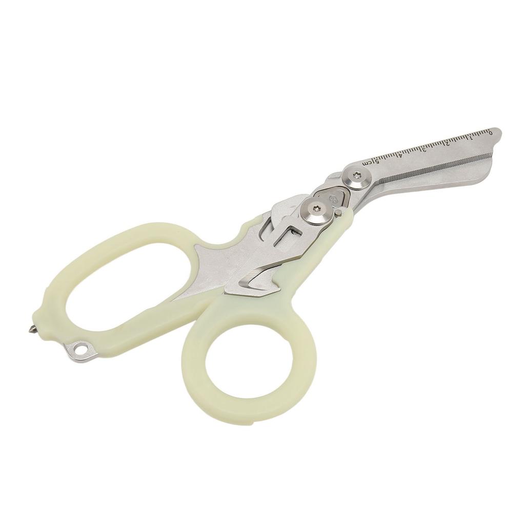 Emergency Response Shears Stainless Steel Luminous Multifunctional Foldable Scissors Pliers for