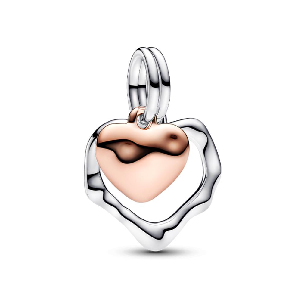 Colorful Chakra Heart Mini Dangle Charm Fit Brand Me/Moment Bracelet Copper Enamel & Crystal Jewelry Pendant Gift