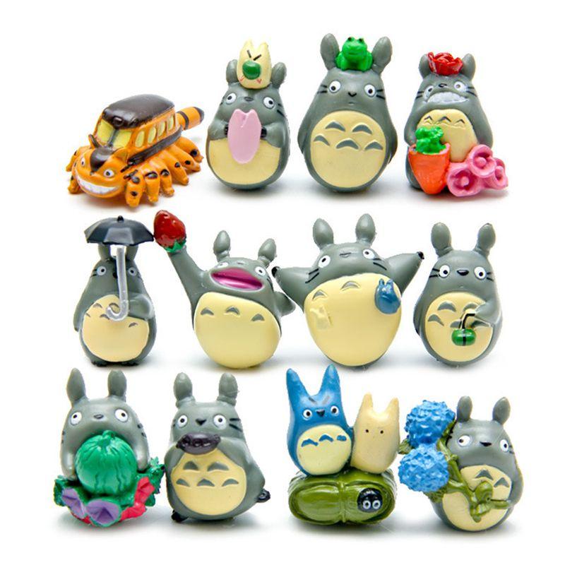 12pcsset My Neighbor Totoro Garden Decoration Anime Action Figurines Figure