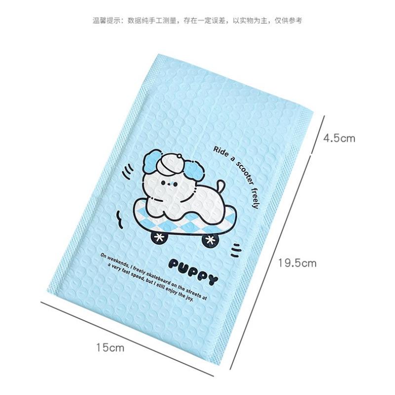 10Pcs Korean Cute Puppy Candy Color Bubble Mailers Kpop 3-inch Photo Card Packing Bag Kawaii Shockproof Shipping Envelopes Bag