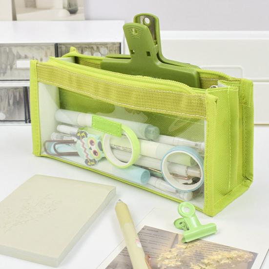 Pen Bag 6 Layers Transparent Visible Waterproof Dirt-proof Zipper Boys Girls Pencil Stationery Pouch Case Student Supplies
