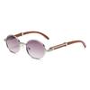 Vintage Oval Sunglasses Men Fashion Retro Metal Rim Gradient Casual Shades Women Trendy Luxury Brand Design Sun Glasses