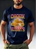 Men'S Quirky Style T-Shirt Featuring a 'CHICKEN NUGGETS' Lightning Print