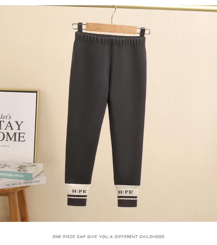 Girls' Fleece-Lined Leggings: Stylish Cotton Pants for Autumn & Winter - Wear Outside, Soft Velvet, Cozy Warmth