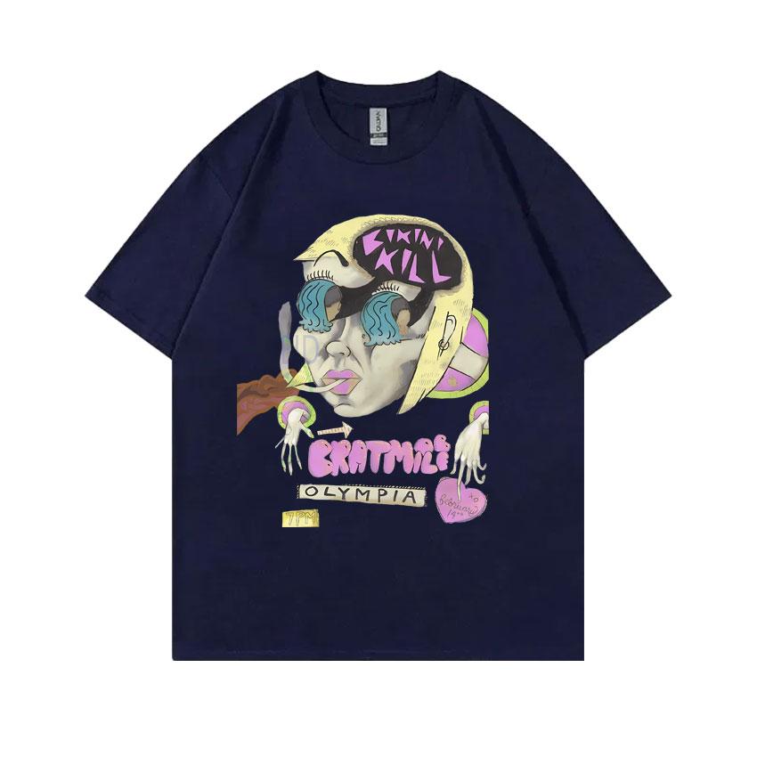 Punk Rock Band Bikini Kill Bratmobile Olympia Tour T Shirts Riot Grrrl Kathleen Hanna Tshirt Unisex Women Casual Oversized Tshirt