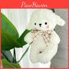 Soft Sheep Plush Doll With Checkered Bow Decoration For Kids And Adults Perfect Gift Idea
