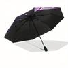 Butterfly, Cosmic Automatic Folding Umbrella  8 Ribs, Durable Iron Frame, Bright Color Pattern Compact Travel Umbrella, Suitable for Outdoor