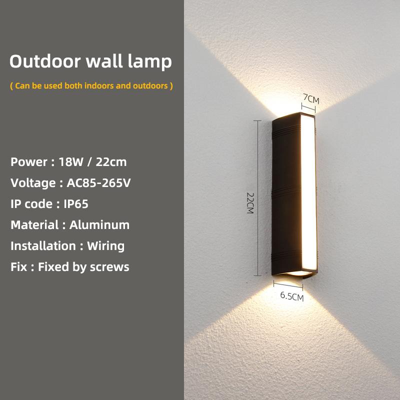 IP65 Outdoor Waterproof Wall Lamp for Stairway Corridor Courtyard Exterior Balcony Up and Down LED Wall Lights Indoor Outdoor