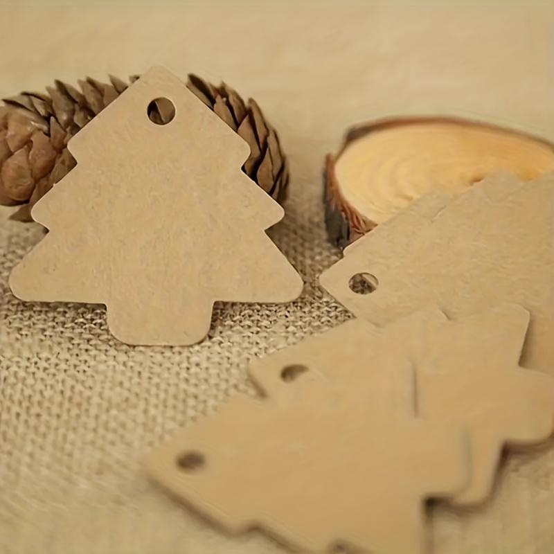 50pcs Christmas Tree Gift Tags, Gift Tags, Christmas Decorations, Christmas Supplies, Home Decorations, Paper Price Tags