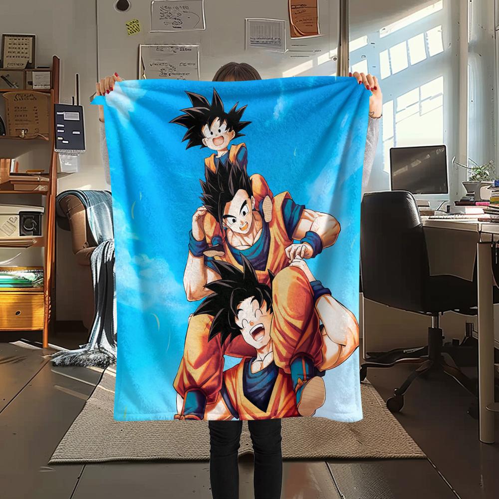 Koc flanelowy z nadrukiem Dragon Ball, Wysokiej jakości, Wygodny na wszystkie pory roku, Wystrój domu, Ciepło i komfort