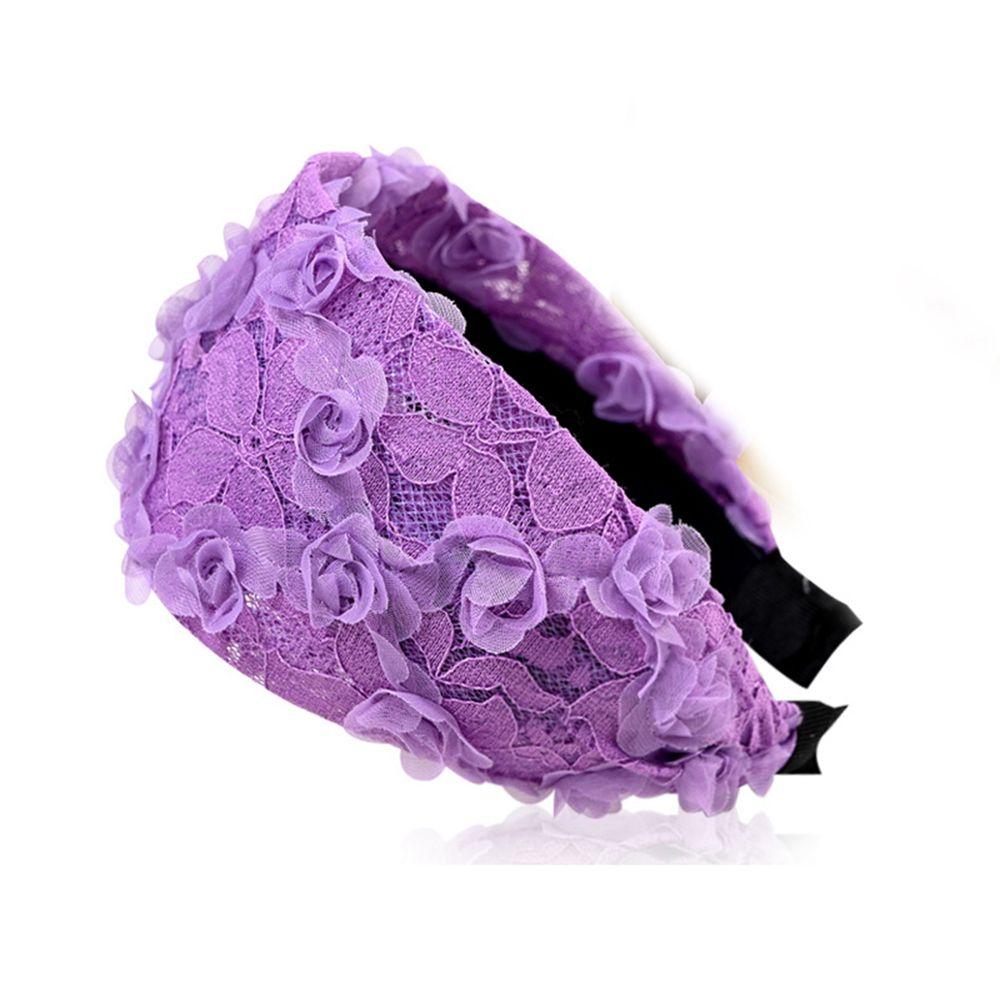 Wide Hair Hoop Mesh Spring With Gear Lace Headband Flower Headband Korean Hairbands Women Hair Hoop