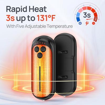 Chauffe-mains Rechargeables Lot de 2, 6000 mAh, Portables 2-en-1 avec Puces Intelligentes IA pour l'Extérieur, la Chasse, le Camping