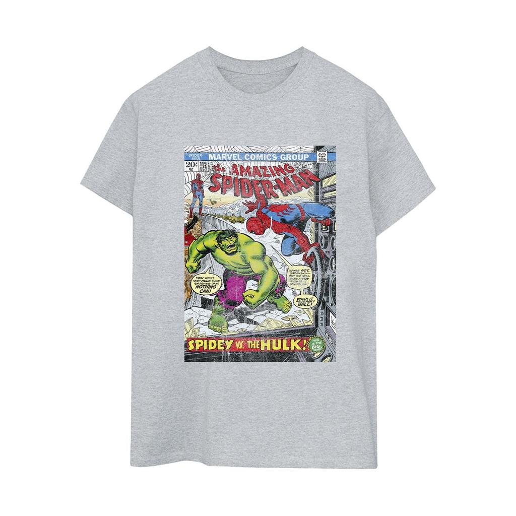 Marvel Womens/Ladies Spider-Man VS Hulk Cover Cotton Boyfriend T-Shirt