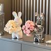 Creative Art Holding Rabbit Vase Luxury Vase Ornaments Living Room Flower Arrangement Desktop Decoration Housewarming Gift
