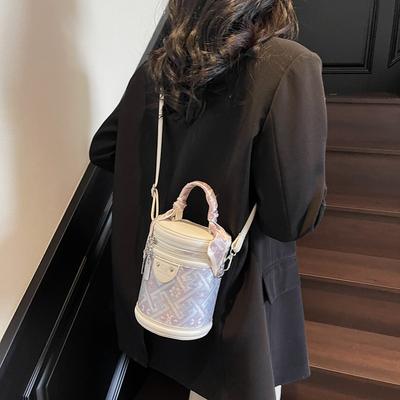 Summer Popular Small Bag Women's New Contrasting Color Versatile Messenger Bag Fashionable Portable Cylinder Bag