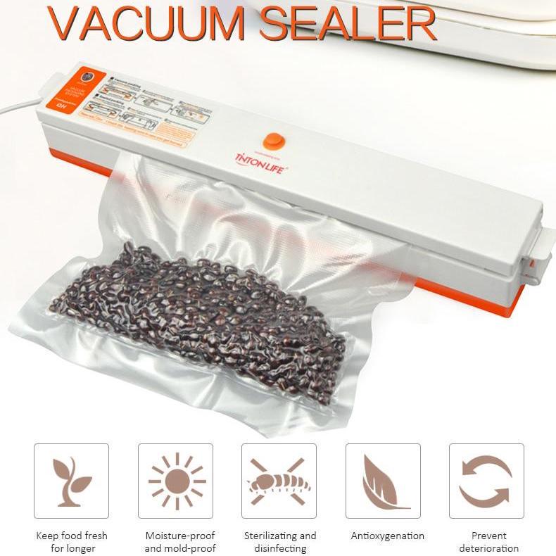 Household Food Vacuum Sealer Packaging Machine Film Sealer Vacuum Packer with 10Pcs Bags