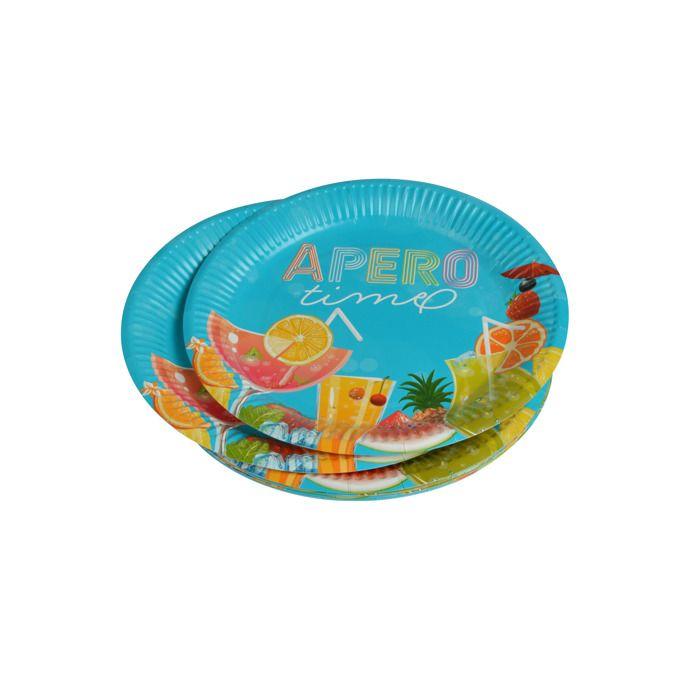 Set de 10 assiettes en carton Apero times