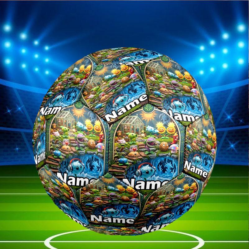 Custom Name Personalized Plants Vs. Zombies Print Size 5 Soccer Ball Training & Match Football, for Team, Kicking, Gift for Football Enthusiasts