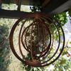 1pc Rusted Metal Spiral Flower of Life Weathervane, Rustic Iron Yard Garden Decor, Weather-Resistant Indoor/Outdoor Hanging Ornament for Balcony