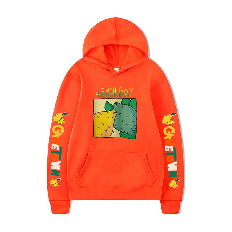 Autumn Winter Fashion Casual Hoodie Lemon Boys' Letter Printed Men's Women's Loose Soft Comfortable Sports Hoodie