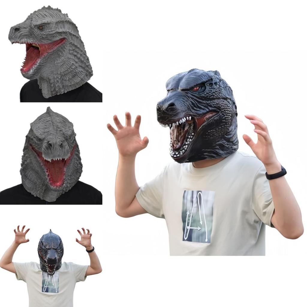 Godzilla Latex Head Cover For Halloween Adults Dressup