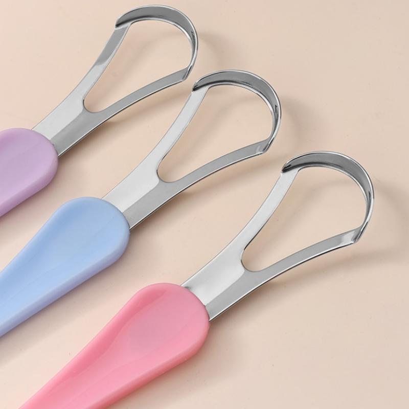 Tongue Scraper Cleaner For Adult Kid,2 In 1 Silicone Tongue Brush And Stainless Steel Tongue Scrapers For Fresh Breath Dental