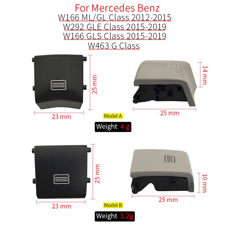For Mercedes W166 W292 W463 Car Sunroof Window Switch Button Cover Plastic for Benz ML GL GLE GLS 2012- ML320 GLE350 GLS450