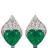 Heart-Shaped Gemstone Earrings with Retro Design - Fashionable and High-End for Women