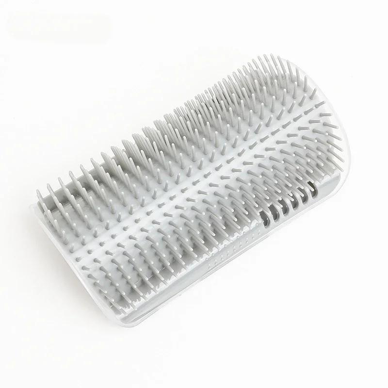 

Легко устанавливаемый настенный угловой грумер для кошек с массажной расческой - прочная полипропиленовая самоочищающаяся щетка для кошек и маленьких собак, компактный дизайн 12x9x5cm серый