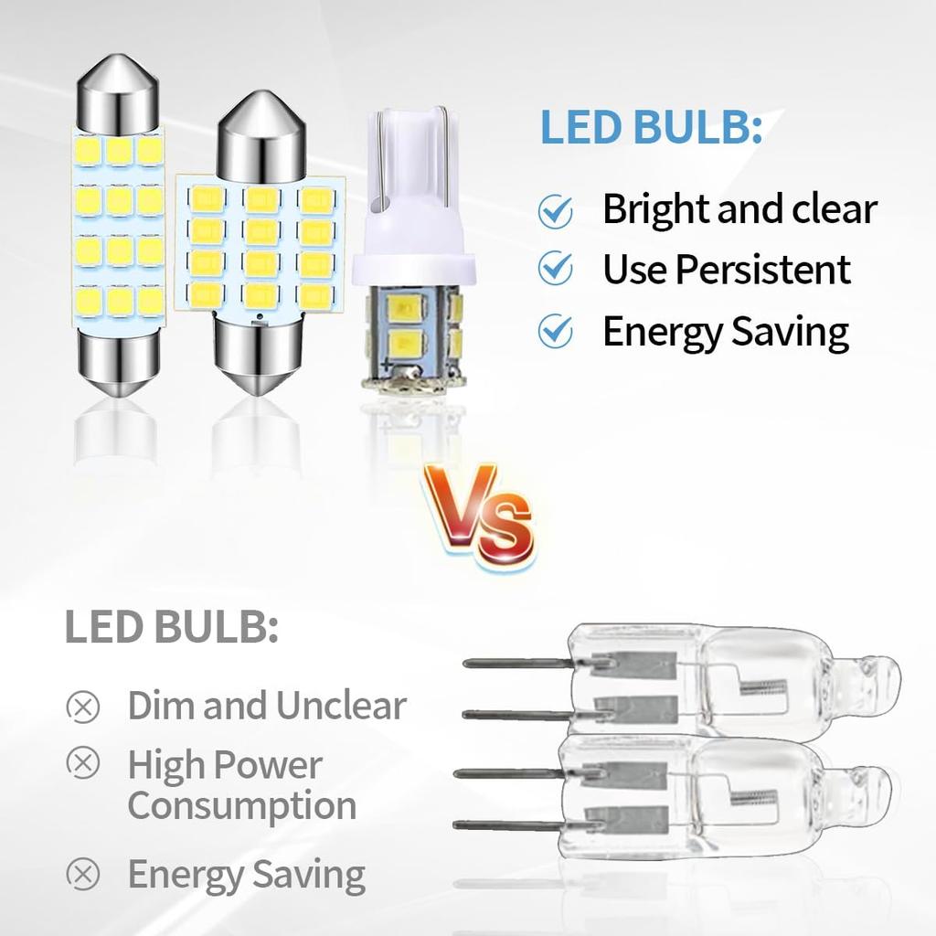 24PCS Car Interior LED Bulb, Dome Light LED Car Interior Replacement Bulb Kit Set T10 31 mm 41 mm for Car Interior, Indoor Map Dome Lights, License