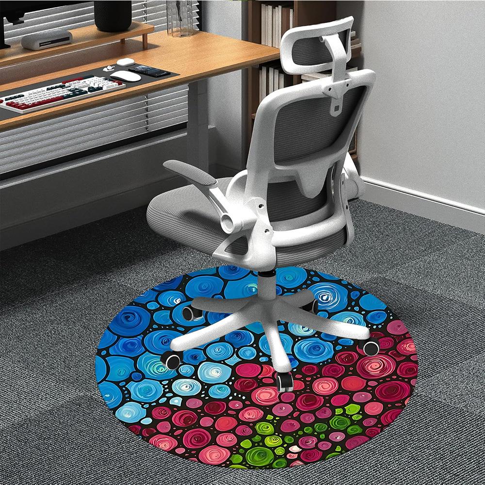

1pc Abstract Circles Office Round Area Rug, Indoor Mat Suitable ForOffice, Under Office Chairs Bedroom Living Room Home Decor T191 80cm by 80cm