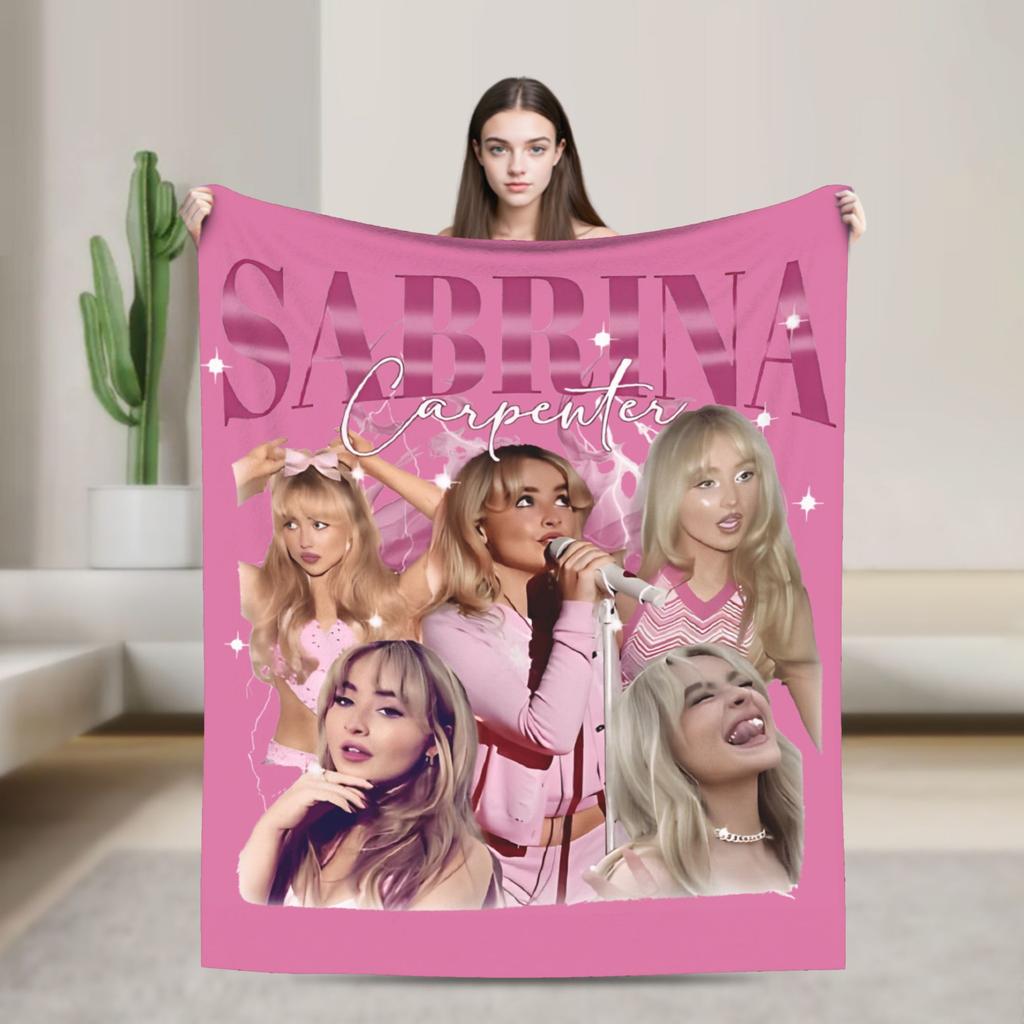 Sabrina Carpenter Zpěvačka Deku Kvalitní Teplá Měkká Ložní Přikrývky Zimní Dekorativní Ložnice Street Trend Přehoz