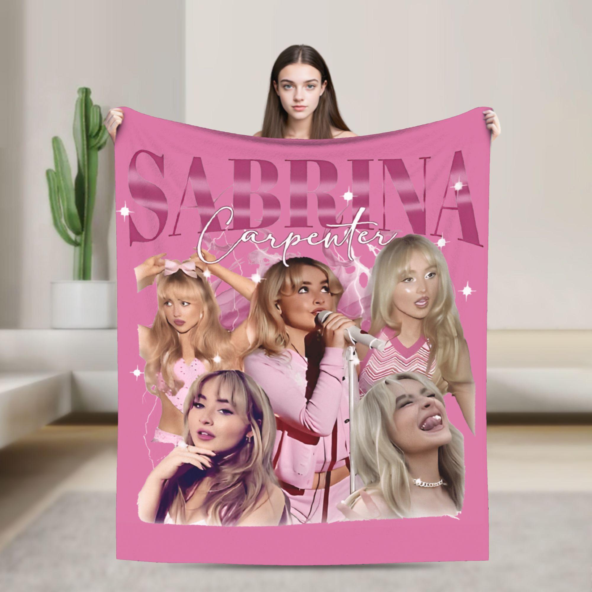 Warm Blanket Picnic Sabrina Caprenter Singer Throw Blanket Flannel Bedspread For Couch Bed Novelty Sofa Bed Cover 75x90cm