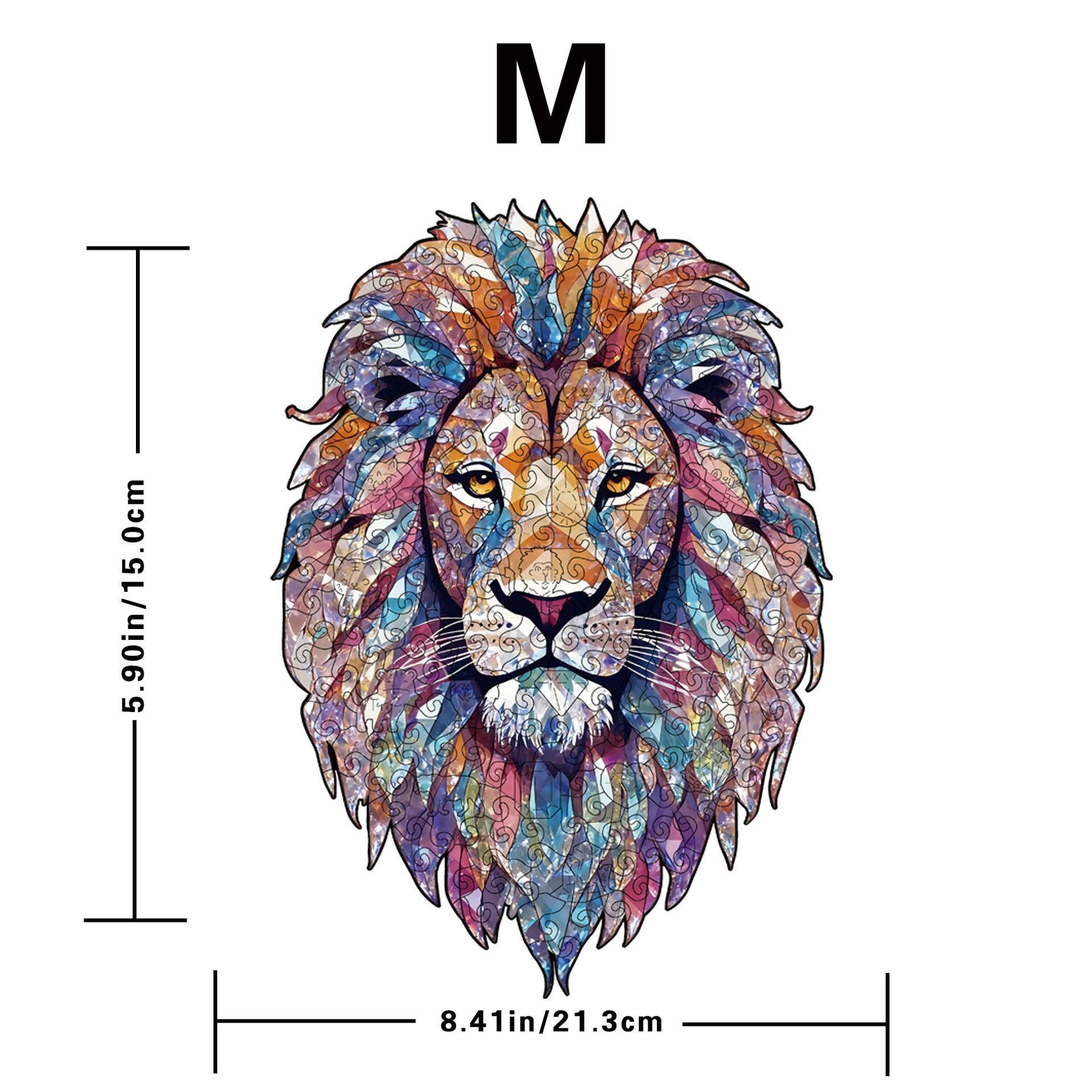 Wacocetoy Cross-Border Wooden Lion Puzzle: Multifunctional Irregular Patchwork & Money Box Toy for Stress Relief