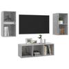 VidaXL TV Stand Set 3 Pcs, Concrete Grey Chipboard