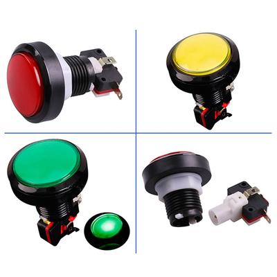 1 Adet 45Mm Basmalı Düğme Arcade Düğmesi Led Mikro Anahtar 12V Güç Düğmesi Anahtar Seti Yeşil/Sarı/Kırmızı/Beyaz/Mavi