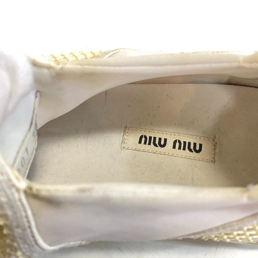 MIUMIU Síťované gumové nazouváky Bijoux Slonová kost guma Dámské Použité