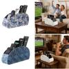 PU Leather Remote Control Holder Modern Universal Desktop Storage Box Cable Management Multi-Device Remote Control Organizer