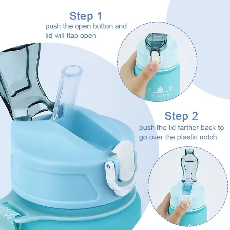 900/1000ml Sports Bottle with Time Scale Outdoor Gradient Color Sports Bottle Portable Fitness Motivational Straw Mug BPA Free