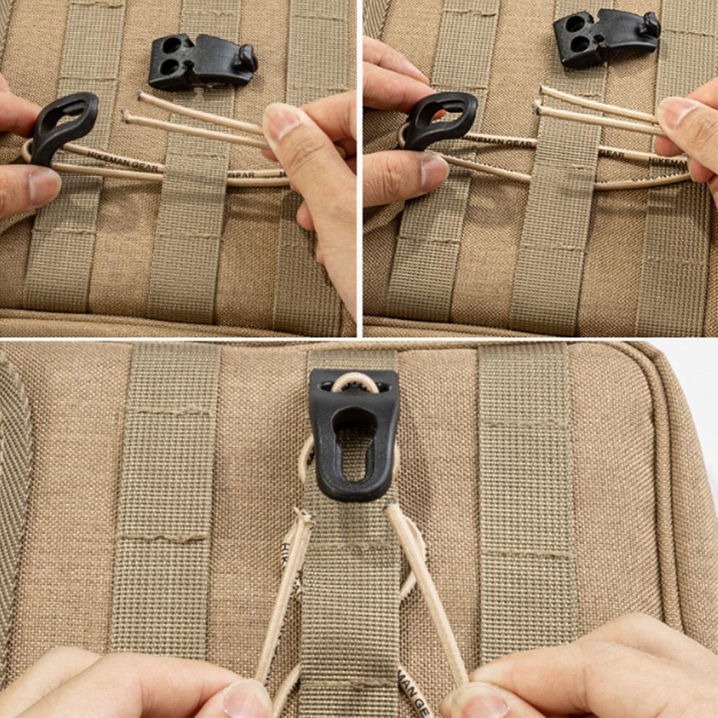 Outdoor Backpack Expansion Buckle Extended Webbing Clip Outdoor Bag Fixed Rope Adjustable Thick Elastic Rope Enduring