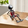 Metal Bulb Figure Figurine Sitting Bulb Head Man Ornament Mechanical
