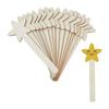 60Pcs Wooden Five Point Star Wand Slices Unfinished Wood Star Wand For Kid Adult Painting Kid Birthday Christmas Party