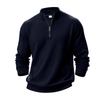 Half-zip Sweatshirt for Men Autumn/Winter Jacquard Small Check Pattern Stand-up Collar Casual Pullover Large Size Sweatshirt
